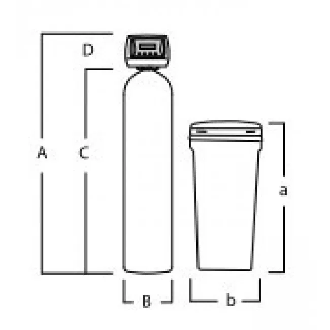 WATERFILTER DESCALCIFICADOR CONTRACORRIENTE BAJO CONSUMO MOD. WSDE 530UF 100 CONEX. 1.1/4